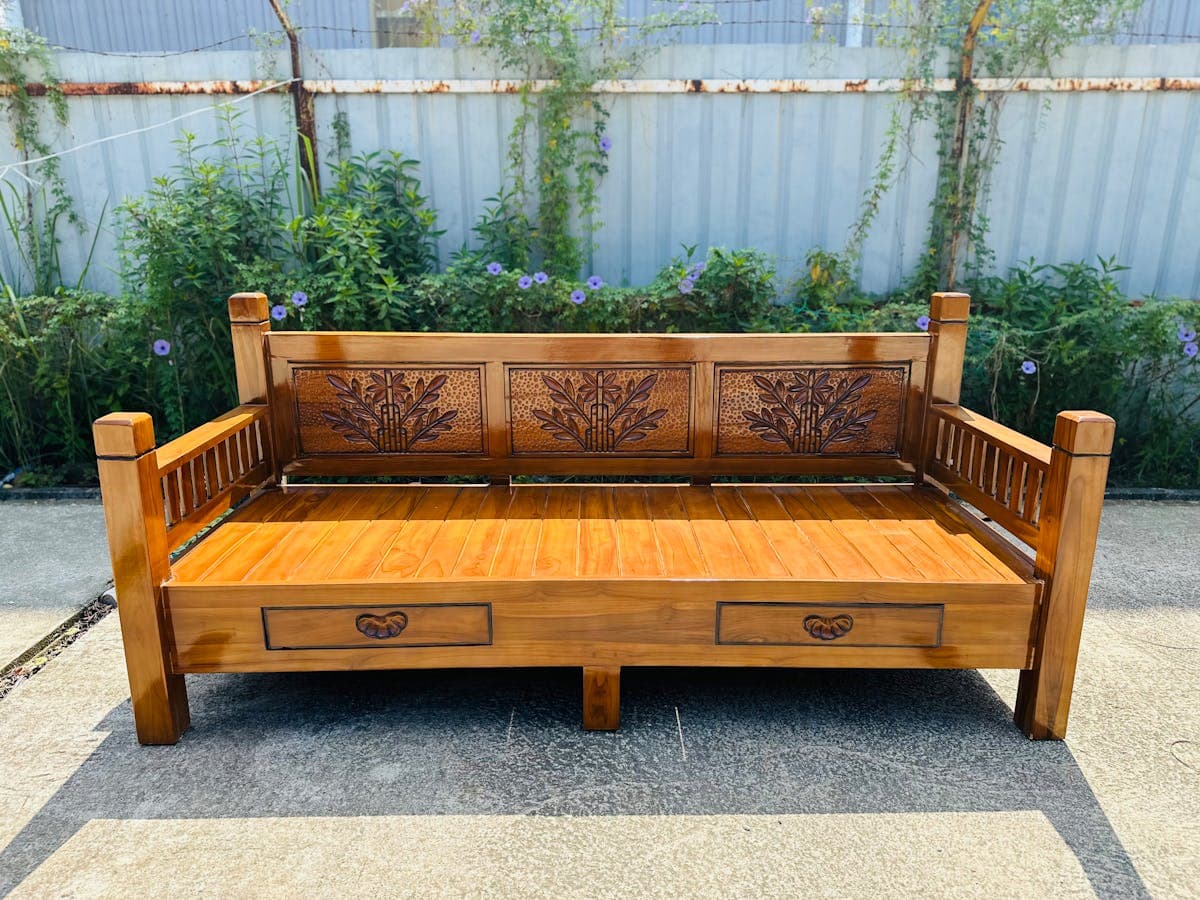 Garden Bench Carved